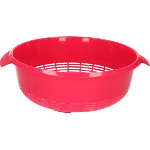 1x Kunststof vergiet roze - 27 x 23 x 9 cm - Laag model - Plastic vergieten keuken accessoires