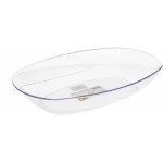 1x Tranparant kunststof serveerschalen/saladeschalen 22 x 34 cm - Schalen en kommen - Keuken accessoires