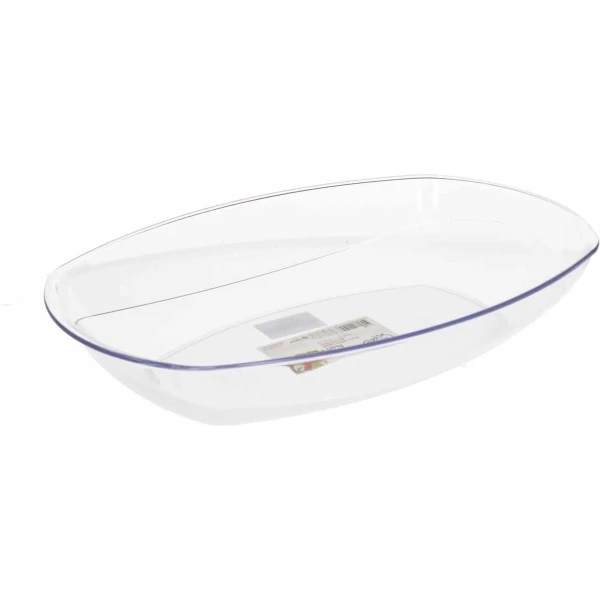 1x Tranparant kunststof serveerschalen/saladeschalen 22 x 34 cm - Schalen en kommen - Keuken accessoires