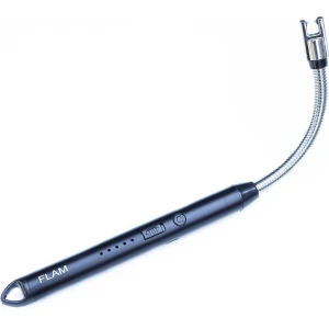 Flam Lange USB Oplaadbare Elektrische Plasma Aansteker - Vlamloos - Voor Keuken, Kaars, BBQ, Openhaard - In en Outdoor - Chique Design - Zwart