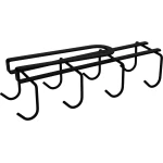 QUVIO Mokken houder - Kopjesrek - Keuken accessoires - Keuken organizer - Opbergers - Hangend - Metaal - Zwart - 8,5 x 8,5 x 27,5 cm