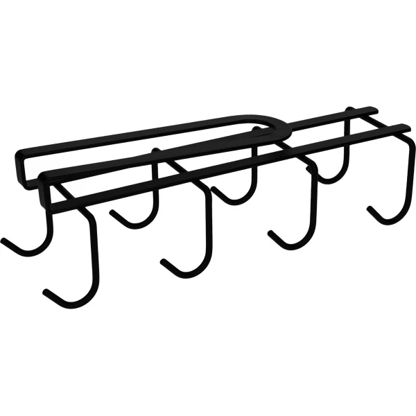 QUVIO Mokken houder - Kopjesrek - Keuken accessoires - Keuken organizer - Opbergers - Hangend - Metaal - Zwart - 8,5 x 8,5 x 27,5 cm