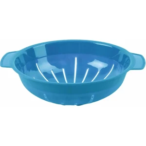 Stevig Kunststof vergiet in het turquoise 30 x 25 x 8 cm - Laag model - Plastic vergieten keuken accessoires