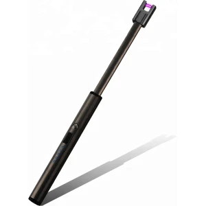 Xaralyn lange elektrische aansteker | USB-oplaadbaar | plasma-aansteker | winddicht | vlamloze elektrische aansteker voor keuken, bbq of openhaard - Antraciet