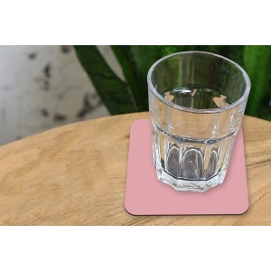 KitchenYeah - Onderzetters - Vierkant - Roze - Effen - Keuken accessoires - Onderlegger - Onderzetter roze - 10x10 cm - Onderzetters voor glazen - 6 stuks