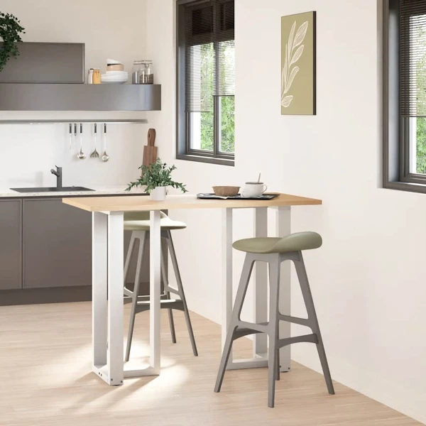 vidaXL Bartafelpoten T-vormig - Wit Staal 40x35x102cm Bartafel Potten - T-vormige Tafelpoten - Bartafels - Keuken Meubilair - Eetkamer Accessoires