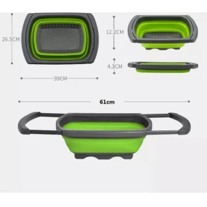 Vergiet Opvouwbaar -Inklapbaar siliconen Vergiet - Vaatwasbestendig - Hittebestendig - Keuken accessoires - Groen