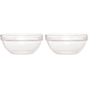 2x Salade schalen/slakommen van glas 26 cm - Schalen en kommen - Keuken accessoires