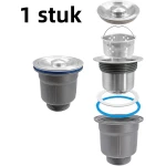 1 stuk - afvoer van roestvrij staal - kleine stalen kop mand stijl bovenste afdichting waterbeker - keuken gootsteen afvoer filter mand waterleiding accessoires - zilver