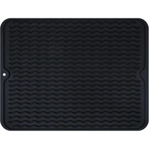 Afdruipmatten - 30*40cm - zwart - Siliconen - Afdruipmat - Droogmat - Antislip - gootsteeninleg - spoelbakmat - koffiemat - keuken en Theeservies accessoires - Afvoerkussentje - Afvoermat