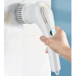 ANKRIYUL Elektrische Reinigingsborstel met 5 wisselbare hoofden, draagbare roterende schrobber, draadloze handreiniger voor badkamer/bad/tile/vloer/keuken, USB-oplaadbaar, 800mAh lithiumbatterij, medium stevigheid, plastic handvat,