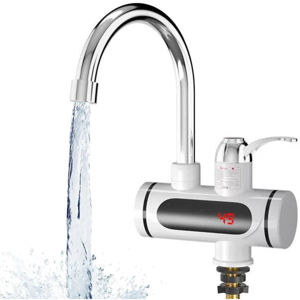 Elektrische waterkraan met digitaal display, 3000 W, direct warm water voor keuken en badkamer