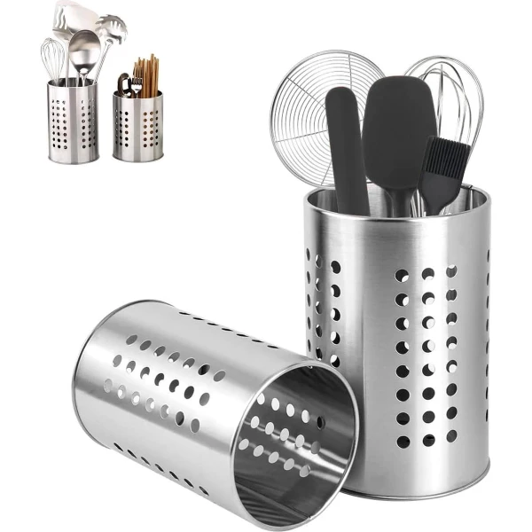Keukengerei organizer roestvrij staal - Lade en werkblad organizer - Keuken accessoires spatelpot