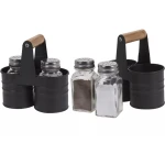 Peper en Zoutstrooier - Keuken Accessoires - Keuken Gerei - Luxe Set - In Houder - 15 CM - Zout en Peper