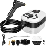 Stoomreiniger - stoomdruk: 3,5 bar, opwarmtijd: 15 s, vermogen: 2500 W, tank: 1,2 l, hogedrukstoomreiniger met 9 accessoires voor keuken, auto, thuis, kantoor, digitaal touchscreen