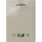 alpina Keukenweegschaal Digitaal - Weegschaal Keuken in gr, lb, oz en ml - Precisie Weegschaal met Tarra Functie - Keuken Accessoires - 22 x 15,5 cm - Beige
