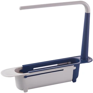 Keuken spoelbestand, Spoelbestand telescoop organisator, spoelbestand verstelbare stand, keuken tafel accessoires bak borstel (blauw)
