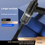 Draagbare mini-handstofzuiger voor in de auto - Krachtige draadloze stofzuiger - Lichtgewicht - Gemakkelijk vast te houden - Elektrische luchtblazer, kleine stofzuiger voor thuis, keuken, cadeau - zwart