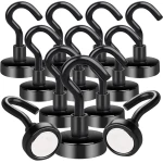 klein, 12 stuks, sterke zwarte magnetische neodymium magnetische haken, haken om op te hangen, keuken, camping, accessoires, 16 mm
