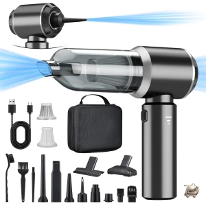 2-in-1 Draadloze Handstofzuiger Accu Stofzuiger 18000PA Sterke 3 Snelheden Elektrische Luchtblazer 200.000 rpm Voor Auto, Keuken, PC, Kantoor, Bank