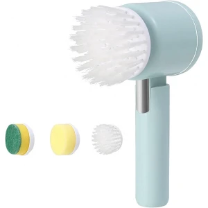 Elektrische Schoonmaakborstel - Elektrische Scrubber - Draagbare Schoonmaakborstel - Opvouwbare - Oplaadbaar Via Usb - Voor Keuken En Badkamer, Met Afneembare Borstelkop - Groen