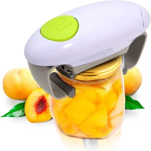 QTTVBTNA -Elektrische Dosenopener - Automatische Blikopener voor Keuken - Handenvrije Blikopener voor Gemakkelijk en Veilig Openen van Blikken en Potten - Compact en Krachtig (Wit)