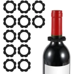 12 stuks Vilt Wijn Druppel Ring, Wijn Druppel Kraag Wegwerp Bloemvormige Geen Gemorste Wijnfles Druppel Stopper Lek Stopper Accessoires Gadgets Wijn Druppel Stop Ring Bescherming Cadeau voor Bar Keuken Feest
