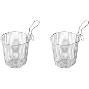 2 stuks Hot Pot Zeef Mand voor Voedsel Zeef, Schep voor Dumplings, Gaas Mand Paste, Frituurmand, Hot Pot Accessoires, Fijne Gaas Zeef Lepel, Keuken Gereedschap, RVS