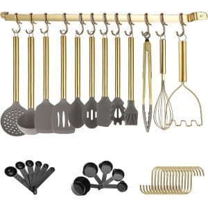 38-delige Gouden Keukengerei Set - Anti-Aanbak Spatels, Lepels en Gadgets - Vaatwasmachinebestendig