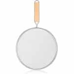 8.3 Inch Fat Splatter Screen - RVS Splatter Screen voor Bakpan met Houten Handvat - Vet Spatbescherming - Hete Olie Spatbeschermer - Koken Keuken Accessoires