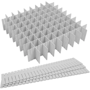 Adjustable Drawer Storage Organizer - 16pcs Grid Drawer Dividers - DIY Plastic Cabinet Separator voor Keuken - Kleding - Makeup Tools - Sokken - Bureau Accessoires