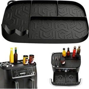 Airfryer Accessoires Rek - Heteluchtfriteuse Mat - Keuken Werkruimte - 2cm Rand Ontwerp - 42 x 23 cm - Grijs