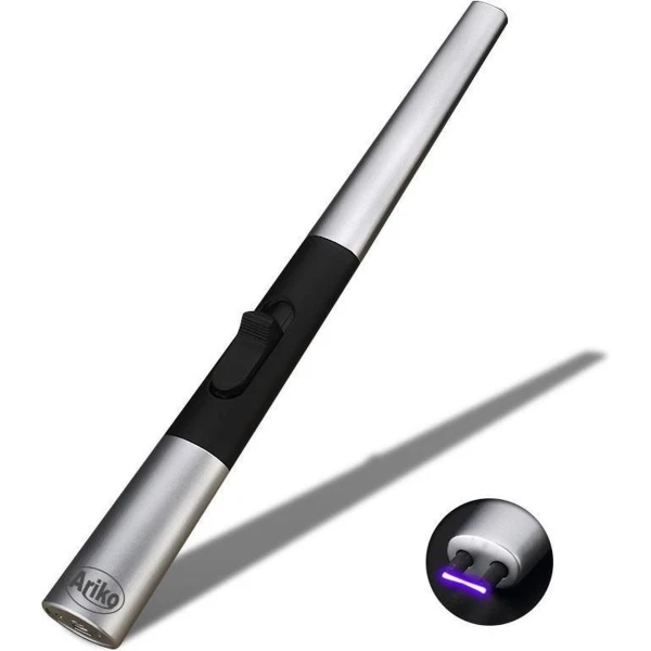 Ariko Luxe Plasma Arc aansteker in cadeaudoos|USB- oplaadbaar| Vlamloze elektrische aansteker voor keuken, kaars, BBQ of openhaard| In- en outdoor| Chique design