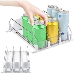 Automatische Blikdispenser en Organiser voor de Koelkast - Ruimtebesparende Flessenhouder en Accessoires voor Keuken en Eetkamer
