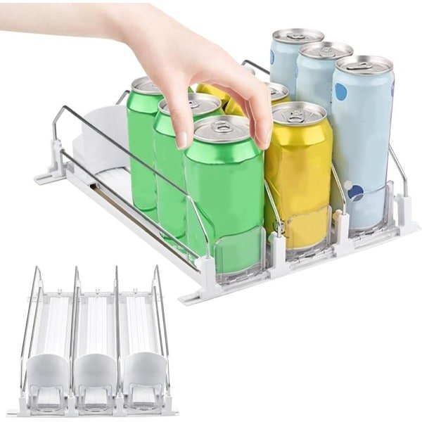 Automatische Blikdispenser en Organiser voor de Koelkast - Ruimtebesparende Flessenhouder en Accessoires voor Keuken en Eetkamer