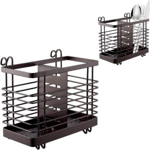 Brenzoos - 2-Pack Metalen Draad Keukengerei Houder voor Bestek - Roestbestendig Afdruiprek - Retro Keuken Organizer - Spoelbak Accessoires-opslag