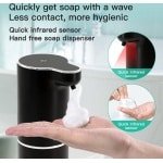 DiverseGoods Zeepdispenser, automatisch, wandmontage met sensor, elektrische zeepdispenser met inductie, infrarood set en USB-opladen, IPX5 waterdicht, bewegingssensor Geschikt voor keuken en badkamer