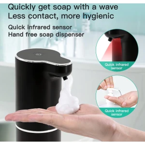 DiverseGoods Zeepdispenser, automatisch, wandmontage met sensor, elektrische zeepdispenser met inductie, infrarood set en USB-opladen, IPX5 waterdicht, bewegingssensor Geschikt voor keuken en badkamer