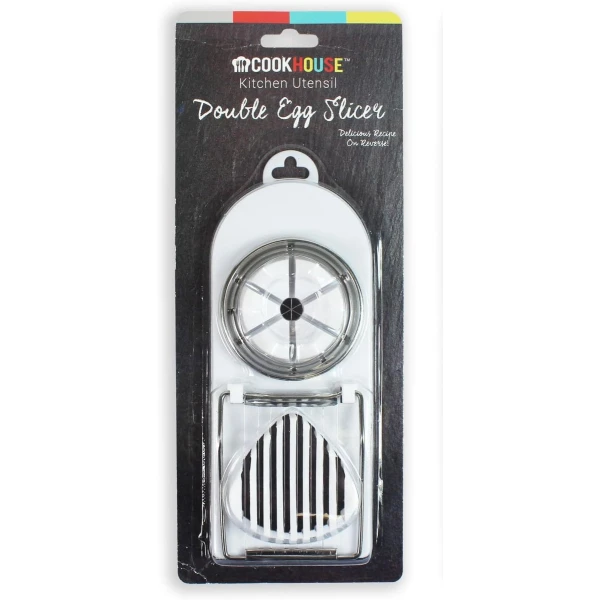 Dubbele Eiersnijder - Keuken Accessoire - Eieren Snijden - Dubbele Functie - Wit