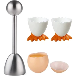 Egg Cutter Topper - Egg Cup Boiled Eggs Holder - Egg Opener - Eggshell Cutter - Stacking Plastic Egg Cutter - Original Egg Cups Set voor Keuken - Boiled Eggs - Ontbijt Accessoires