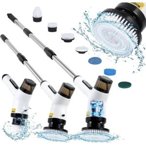 Elektrische Schoonmaakborstel met 7 Verwisselbare Borstels, Waterdicht voor Badkamer en Keuken, Ideaal voor Grondige Reiniging