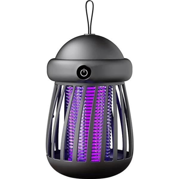 Elektrische insectenverdelger, draagbare insecten- en vliegenverdelger met 2 lichtstanden en USB Type-C-oplaadpoort, 360° muggenlamp voor kamperen, buitenactiviteiten, reizen, woonkamer, slaapkamer, keuken en achtertuin.