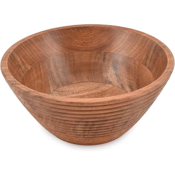 Fruitschaal van acaciahout voor aanrecht - houten fruitkommen voor decoratie - keuken eetkamer accessoires - dessert snack - 2286 cm x 2286 cm x 1016 cm