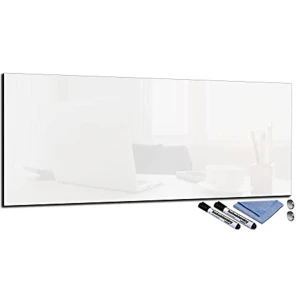 Glazen magneetbord 30x80 cm - Wandbord met accessoires voor keuken en kantoor
