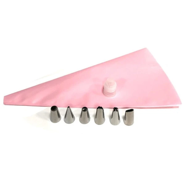 Go Go Gadget - Spuitzak - Herbruikbaar - Inclusief 6 opzetstukken - Keuken accessoires - Icing - Slagroom - Garneerspuit - 1 set - Roze