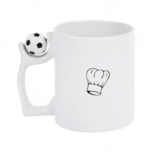 Hacebo® - Koken koffiebeker met voetbal wit - Kok - Beste kok - thee mok - koffie beker - Chef - Keuken - Bakken - Cadeau - Accessoires - koffiemok - 330 ML