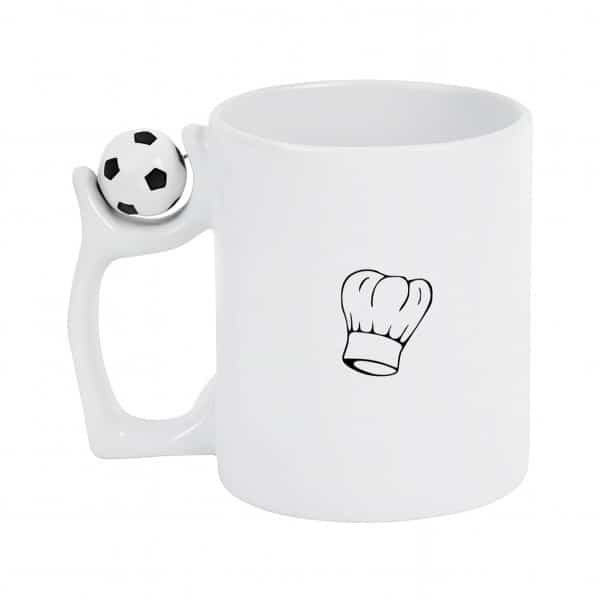 Hacebo® - Koken koffiebeker met voetbal wit - Kok - Beste kok - thee mok - koffie beker - Chef - Keuken - Bakken - Cadeau - Accessoires - koffiemok - 330 ML