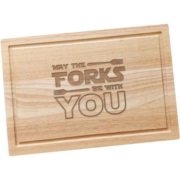 Houten Snijplank - Keuken Accessoire - Vlees Serveren - Grappige Gravure - Bruin