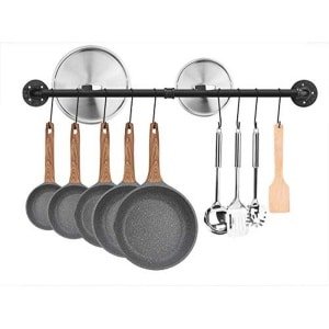 Industriële Keukenstang 60 cm - Wandpannenhouder met 10 Haken voor Keuken Accessoires