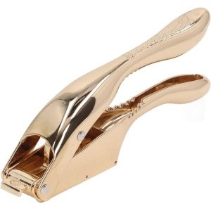 Knoflookpers - Keuken Accessoire - Snel Ingrediënten Bereiden - Antislip Handvat - Aluminiumlegering - Goudkleurig